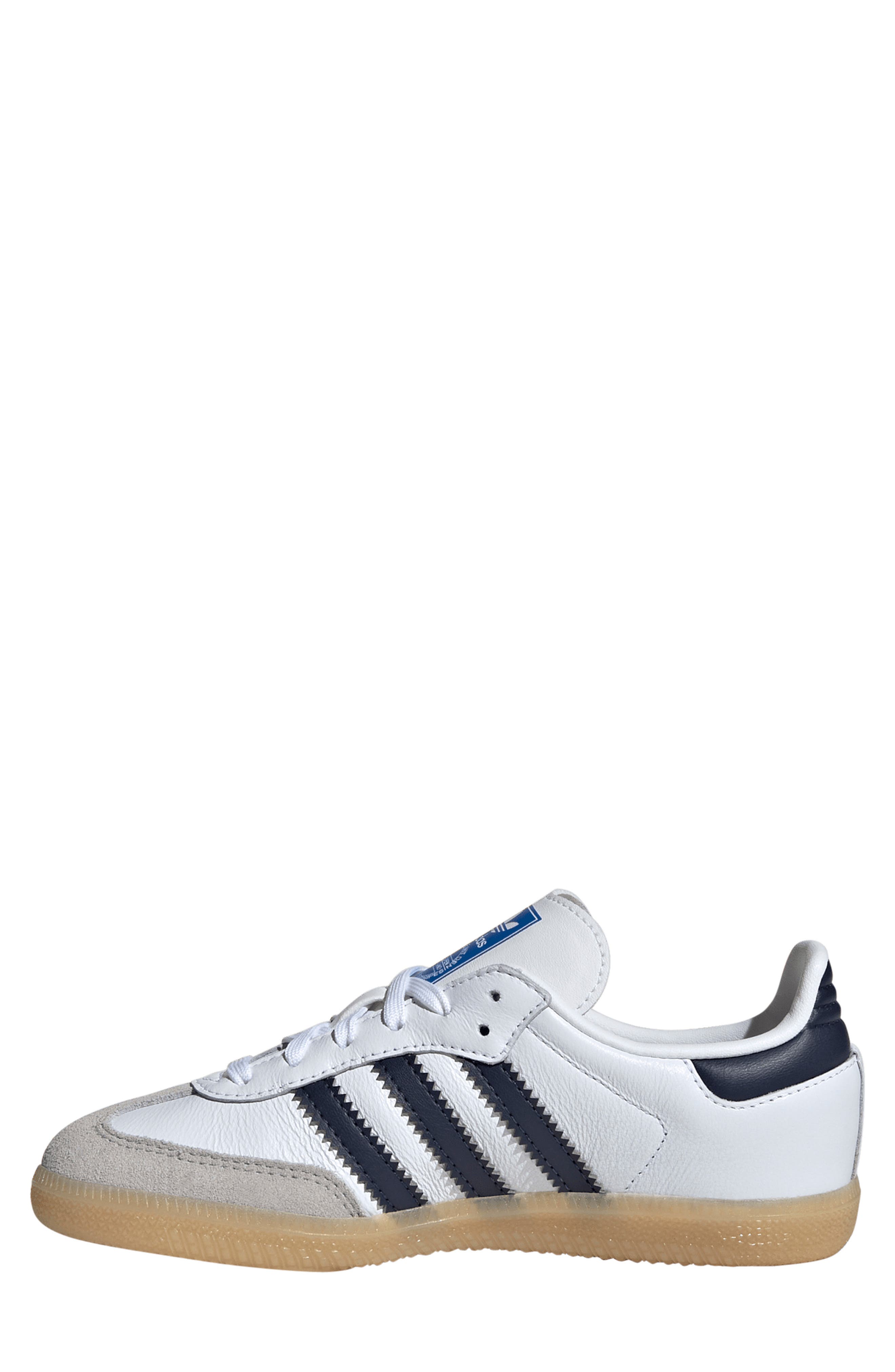 Kids' Samba Sneaker, Alternate, color, WHITE/ COLLEGIATE NAVY/ GUM