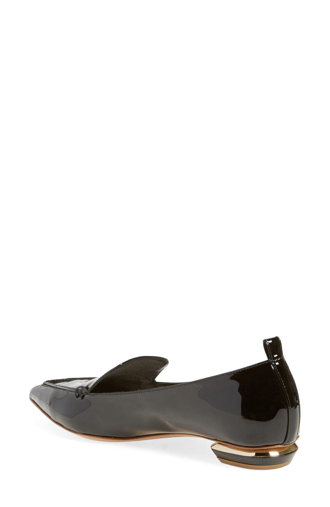 'Beya' Flat, Alternate, color, BLACK PATENT