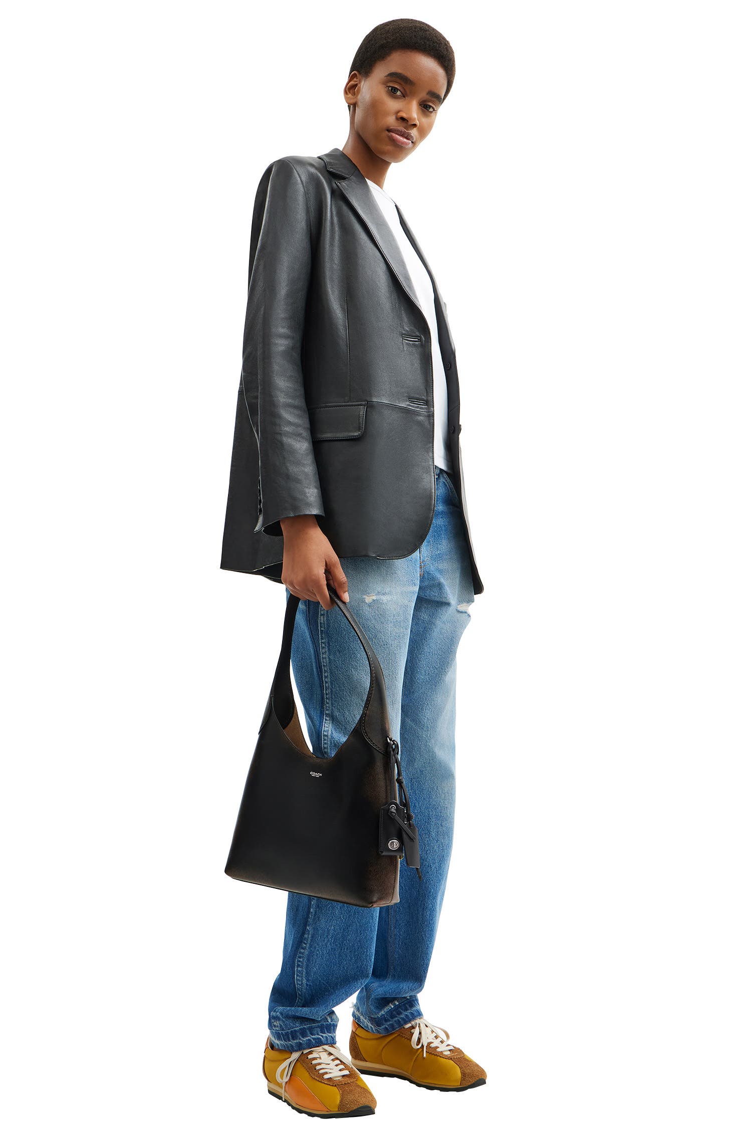 COACH Brooklyn 28 Loved Leather Shoulder Bag, Alternate, color, Lh/Black Brown