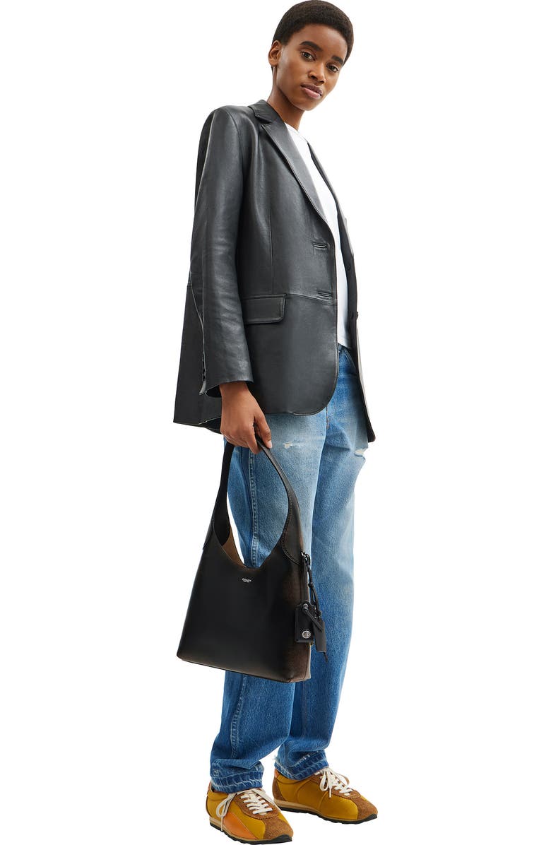 COACH Brooklyn 28 Loved Leather Shoulder Bag, Alternate, color, Lh/Black Brown