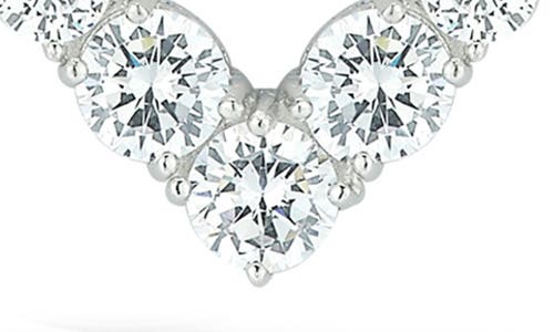Chloe & Madison Chloe And Madison Crystal V-front Tennis Necklace In Silver