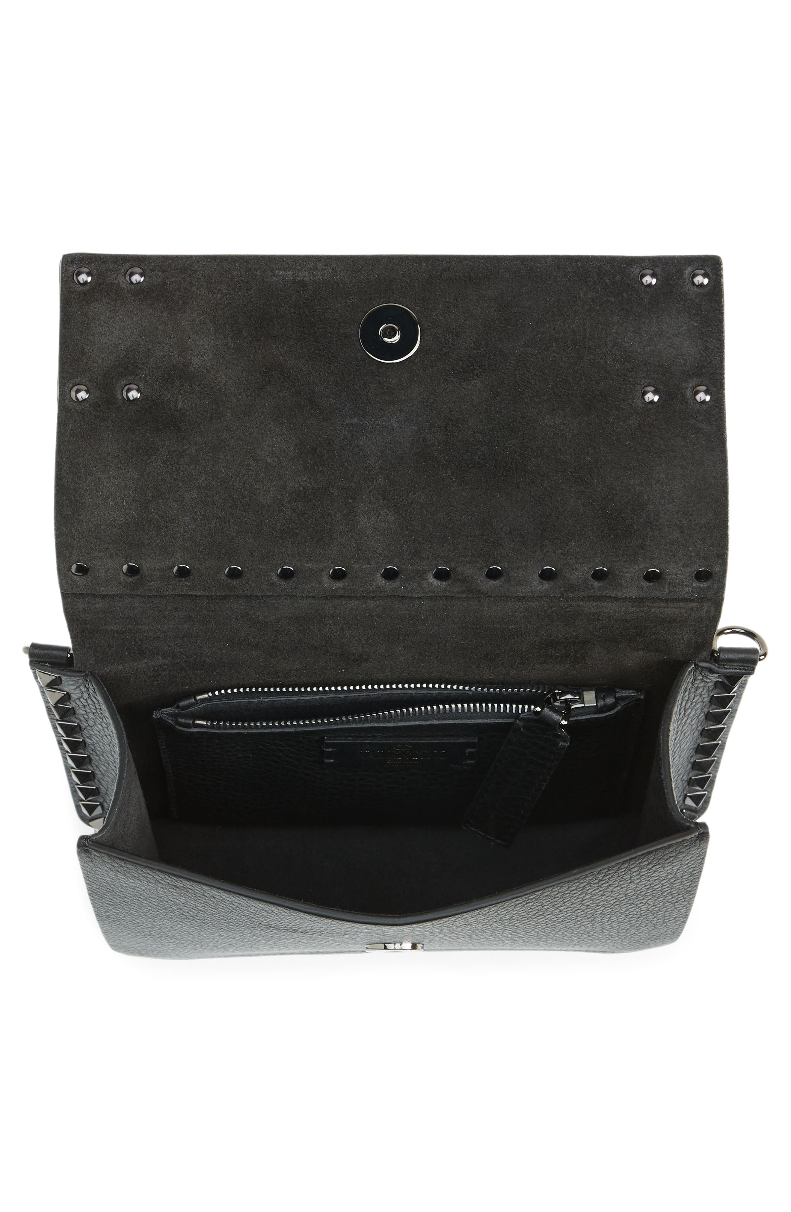 Valentino Garavani Small Rockstud Leather Shoulder Bag, Alternate, color, 