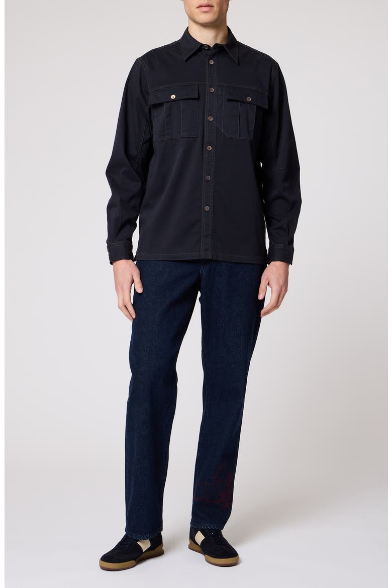 Casual Fit Long Sleeve Stretch Cotton Shirt, Alternate, color, VERY DARK NAVY