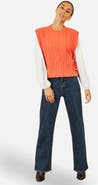 Yumi Floral Cable Knit Side Tie Pullover