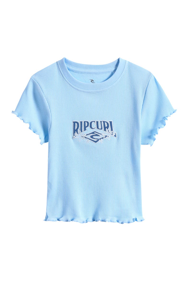 Kids' Tropical Logo Rib Top, Main, color, SKY BLUE