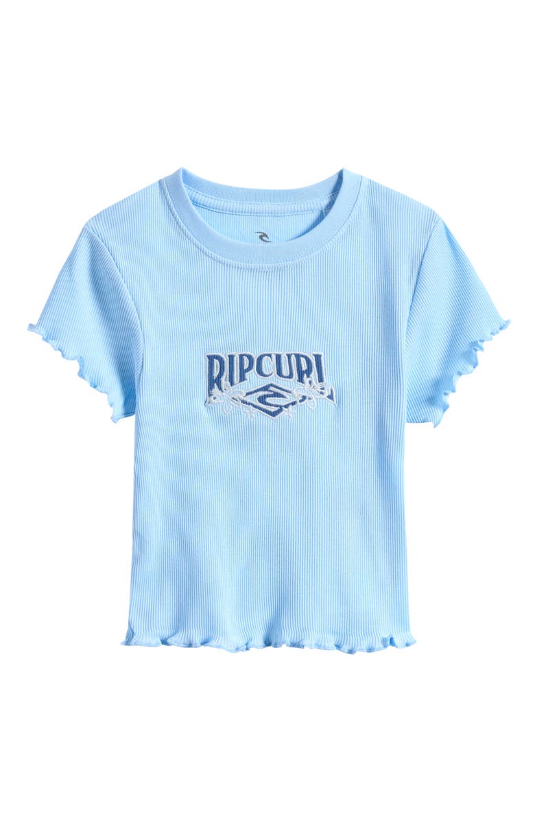 Rip Curl Kids' Tropical Logo Rib Top, Main, color, Sky Blue