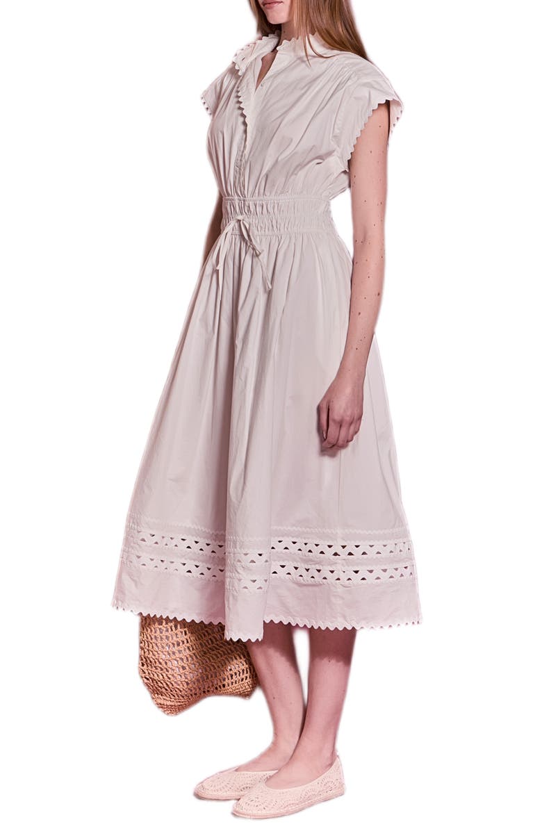 English Factory Rickrack Tie Waist Maxi Dress, Alternate, color, White