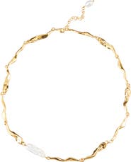 Classicharms Freshwater Baroque Pearl Molten Necklace