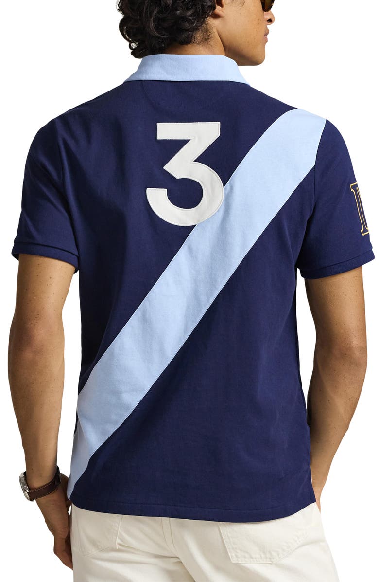 Polo Ralph Lauren Classic Fit Crest Jersey Graphic Polo, Alternate, color, Newport Navy/ Office Blue