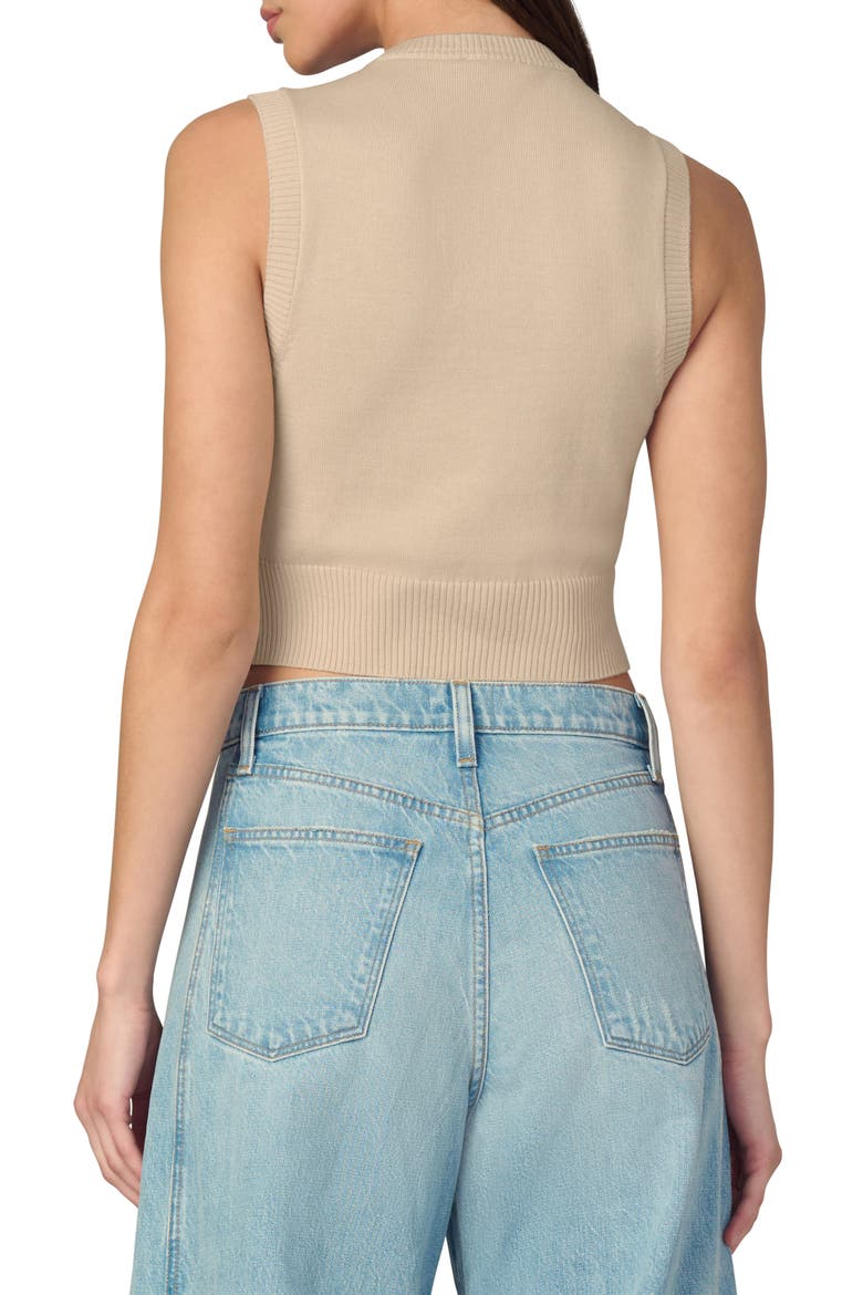 The Laurel Shrunken Sweater Vest, Alternate, color, SAND