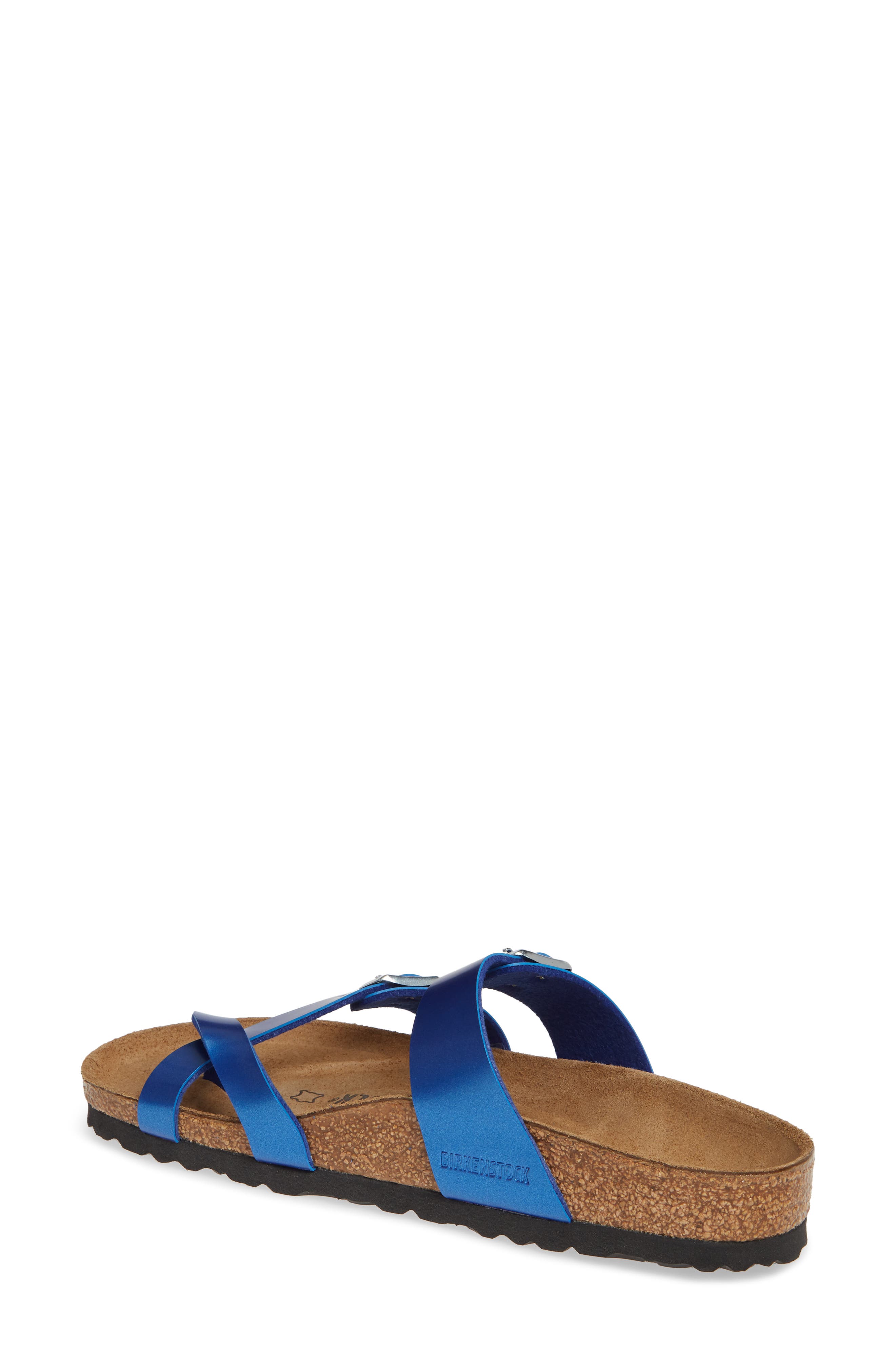 Mayari Slide Sandal, Alternate, color, ELECTRIC METALLIC OCEAN