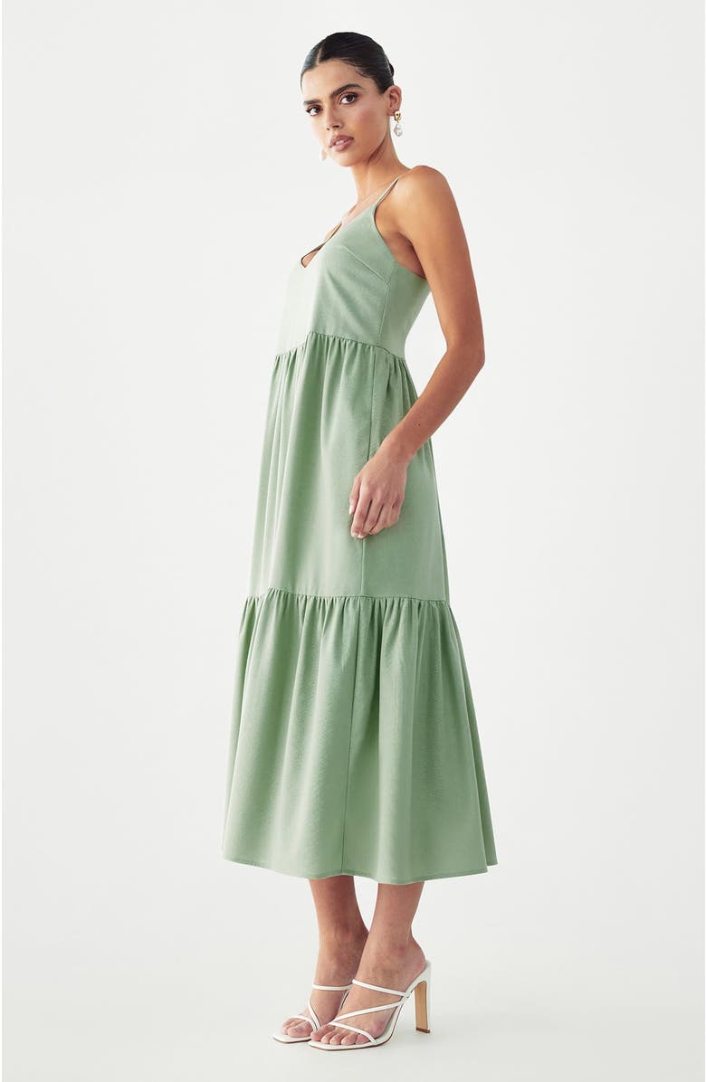 ST MRLO Phi Phi Midi Dress, Alternate, color, Sage Green