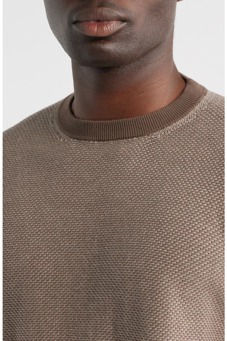 Cotton Crewneck Sweater, Alternate, color, BROWN