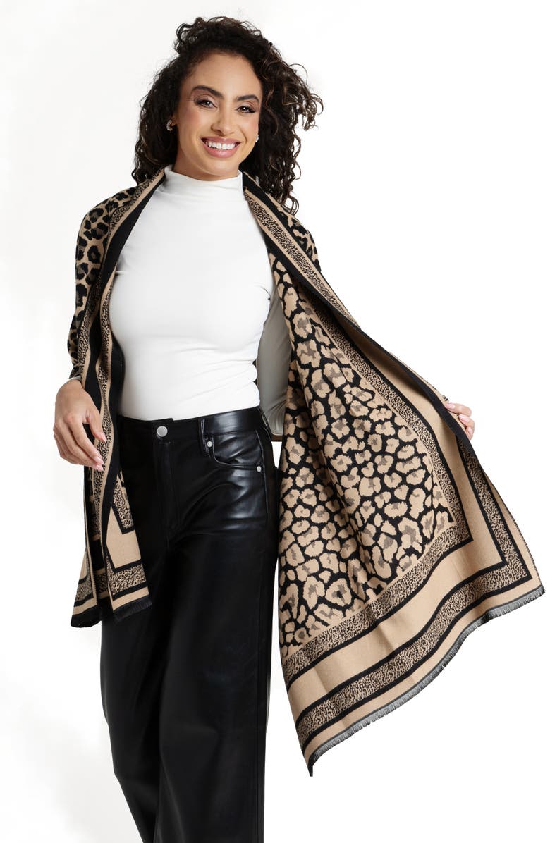 SAACHI Reversible Scarf, Alternate, color, Black