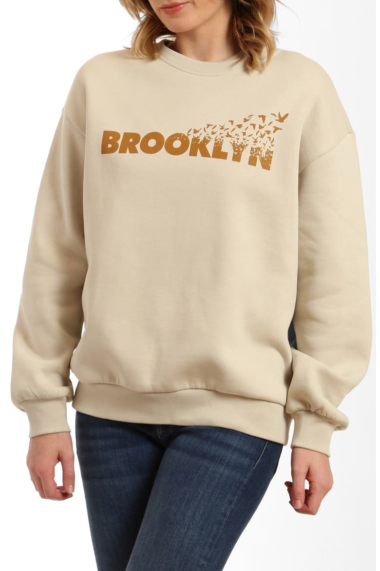 Flight Logo Graphic Sweatshirt, Main, color, SILVER BIRCH
