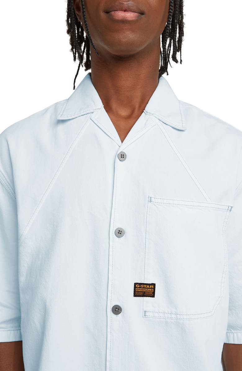 G-STAR Track Relaxed Fit Organic Cotton Camp Shirt, Alternate, color, Beached Faded Seasalt