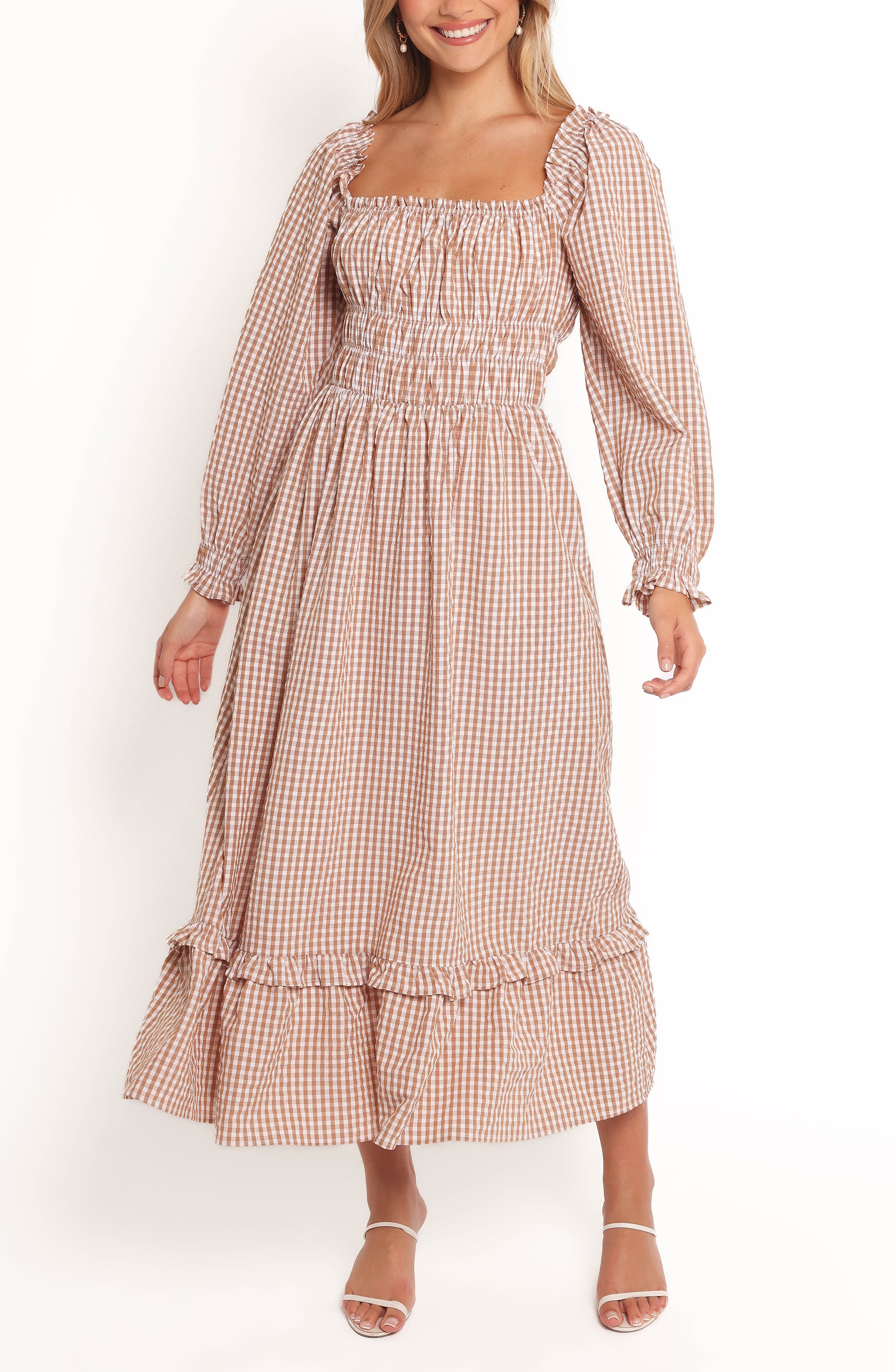 Petal & Pup Torrie Shirred Long Sleeve Maxi Dress
