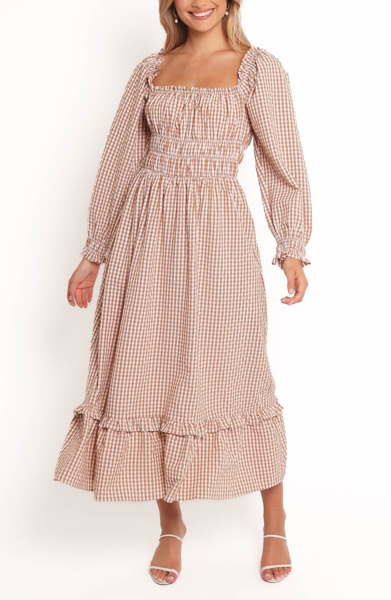 Petal & Pup Torrie Shirred Long Sleeve Maxi Dress, Main, color,