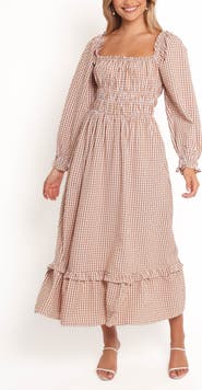 Petal & Pup Torrie Shirred Long Sleeve Maxi Dress
