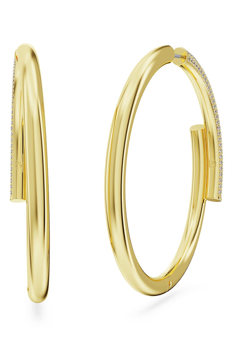 Swarovski Dextera Crystal Bypass Hoop Earrings, Alternate, color, 