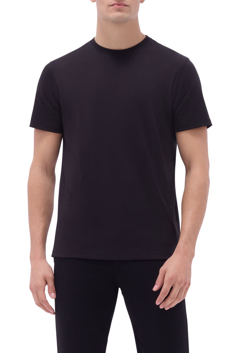 Hank Solid Pima Cotton T-Shirt, Main, color, BLACK