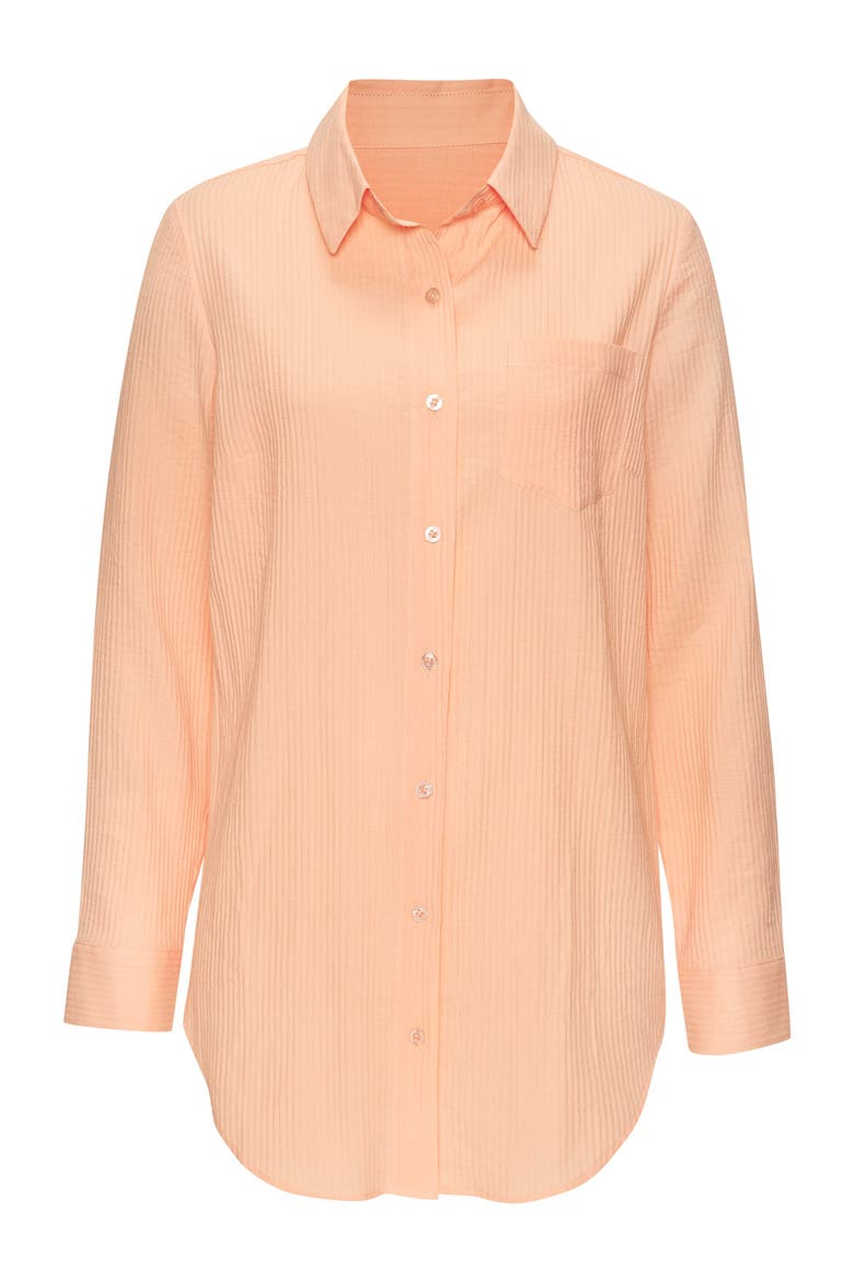Oversized Button Down Blouse, Alternate, color, Apricot