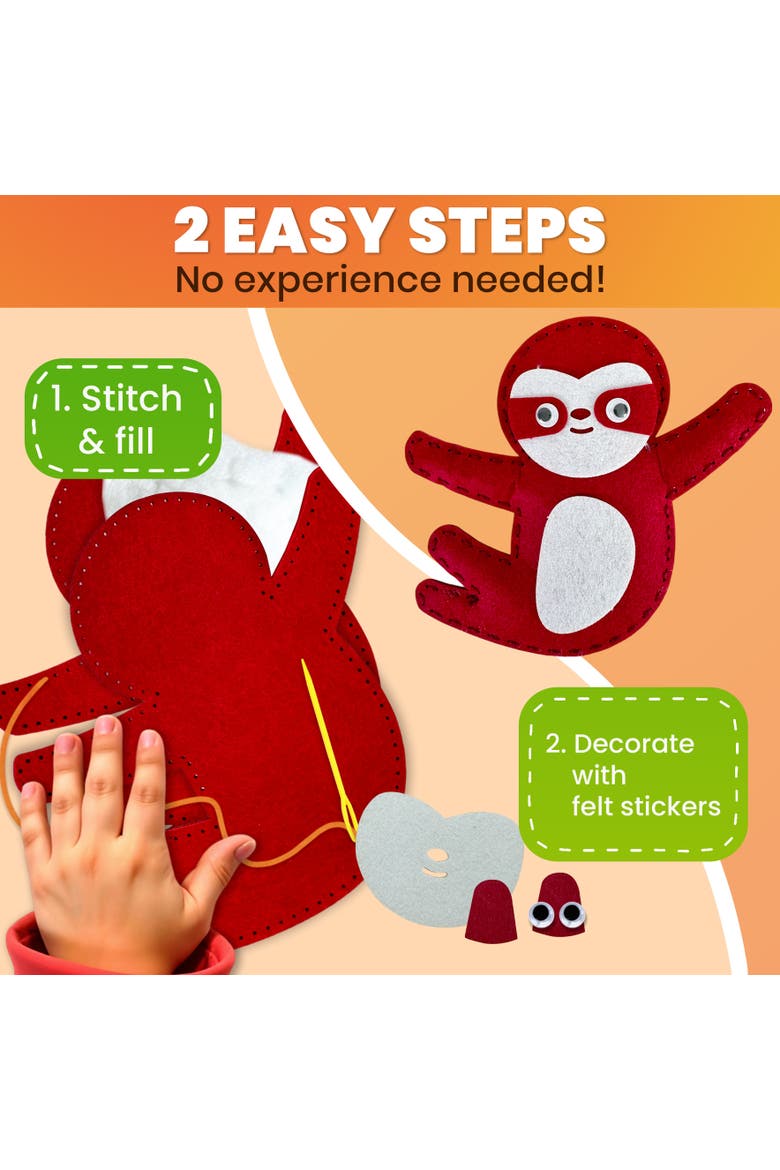 Kids Sewing Craft Kit with Felt Toys, Alternate, color, Safari