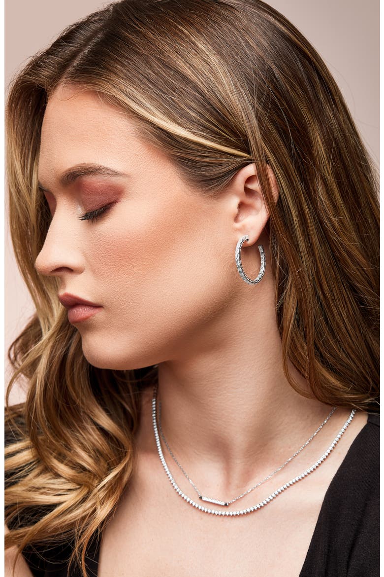Gatsby Diamond Inside Out Hoop Earrings (Nordstrom Exclusive), Alternate, color, 18K WHITE GOLD