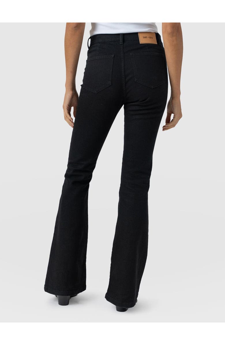 Saint + Sofia Bowie Stretch Flare Jeans, Alternate, color, Jet Black
