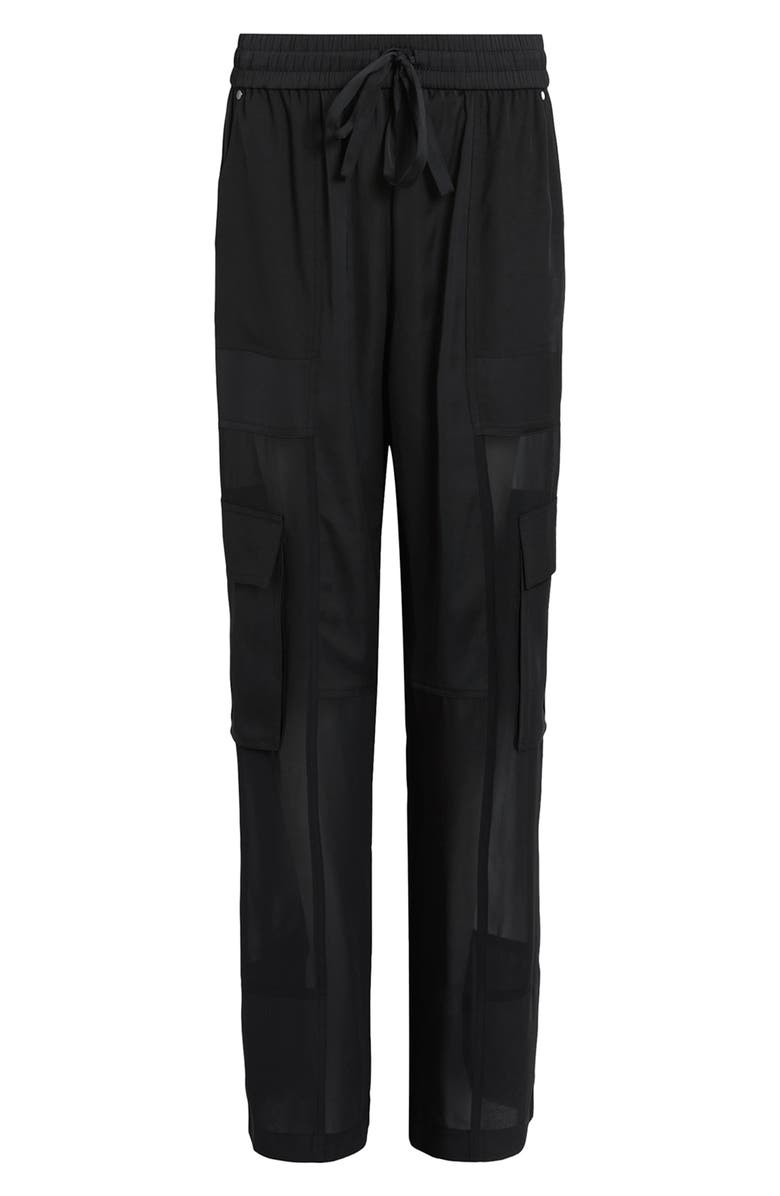 AllSaints Jody Mesh Cargo Pants, Alternate, color, Black