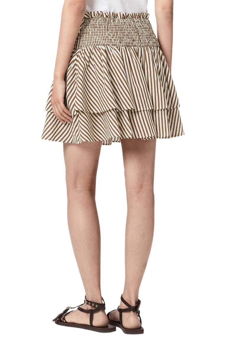 Kali Stripe Miniskirt, Alternate, color, PENNY BROWN/ WHITE