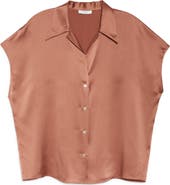 Vince Shaped Collar Silk Blouse