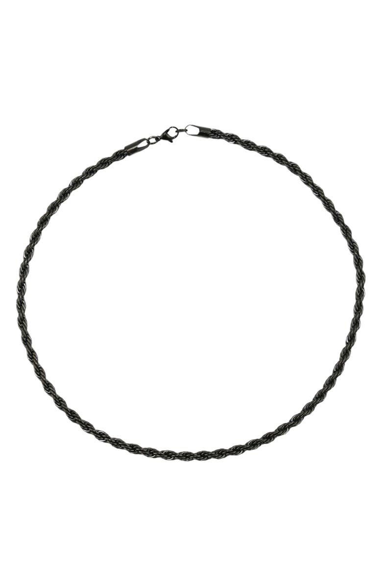 REBL Twist Chain Necklace, Main, color, Black