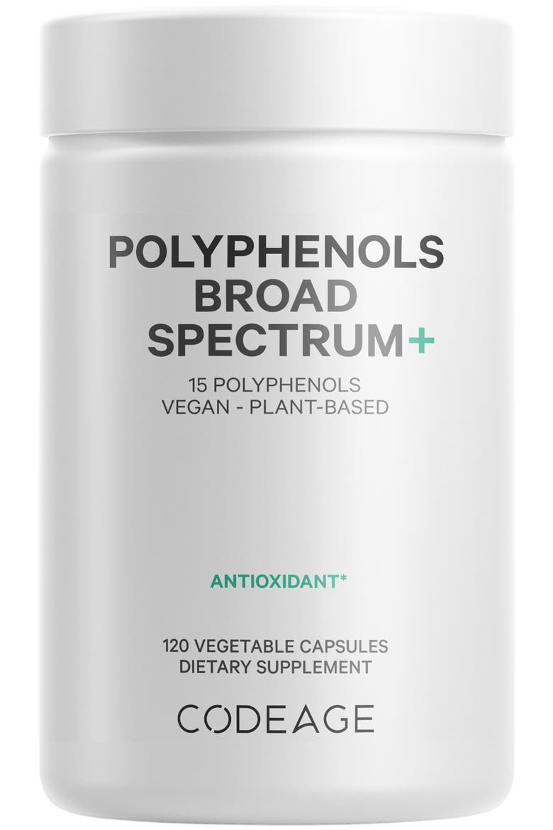 Polyphenols Broad Spectrum Vegan Superfood Supplement, Main, color, White