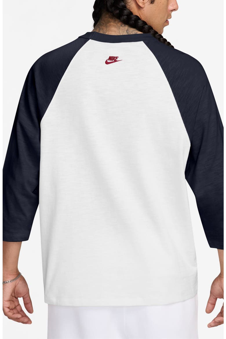 Club Three-Quarter Raglan T-Shirt, Alternate, color, OBSIDIAN/ WHITE