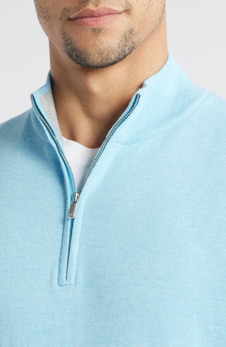 Peter Millar Coolspun Quarter Zip Pullover, Alternate, color, Seaport Blue