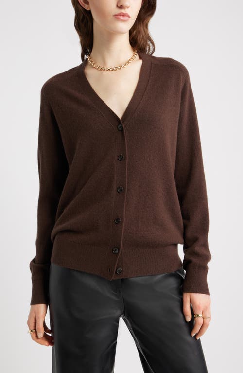 Nordstrom Cashmere V-neck Cardigan In Brown