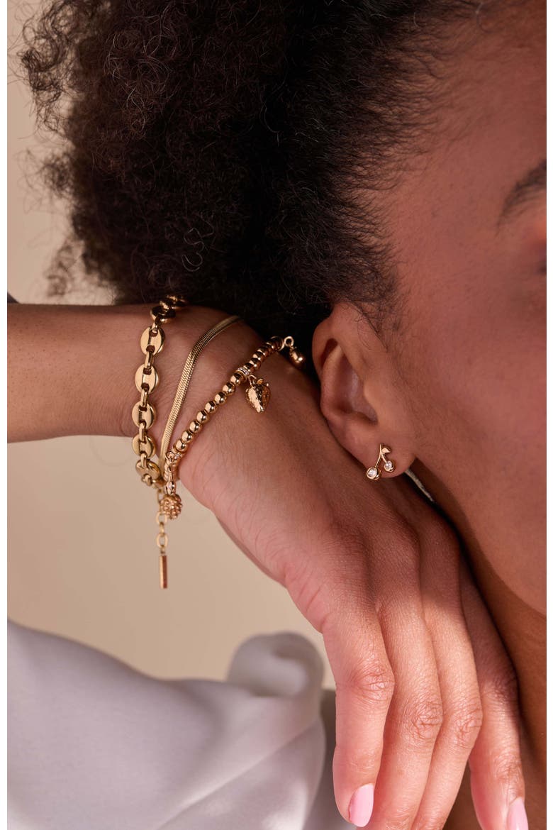 Summer Fruits Cherry Stud, Alternate, color, Gold