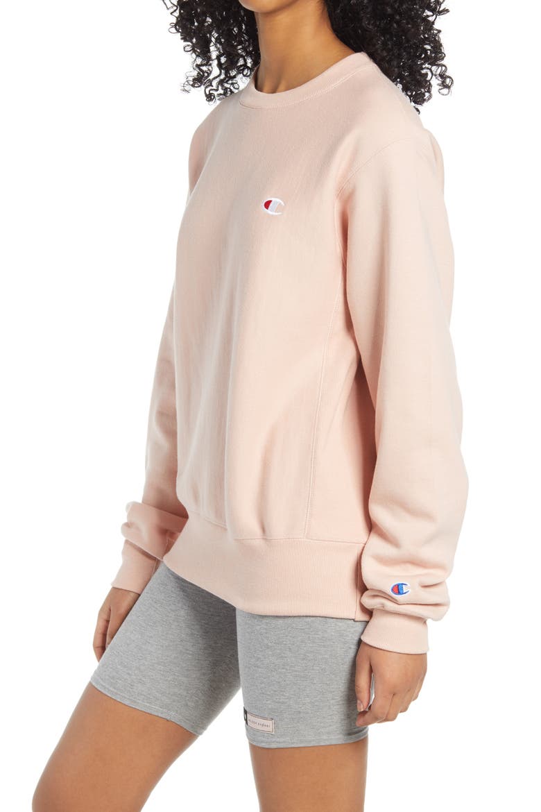 Reverse Weave® Boyfriend Sweatshirt, Alternate, color, BLUSHING PEACH