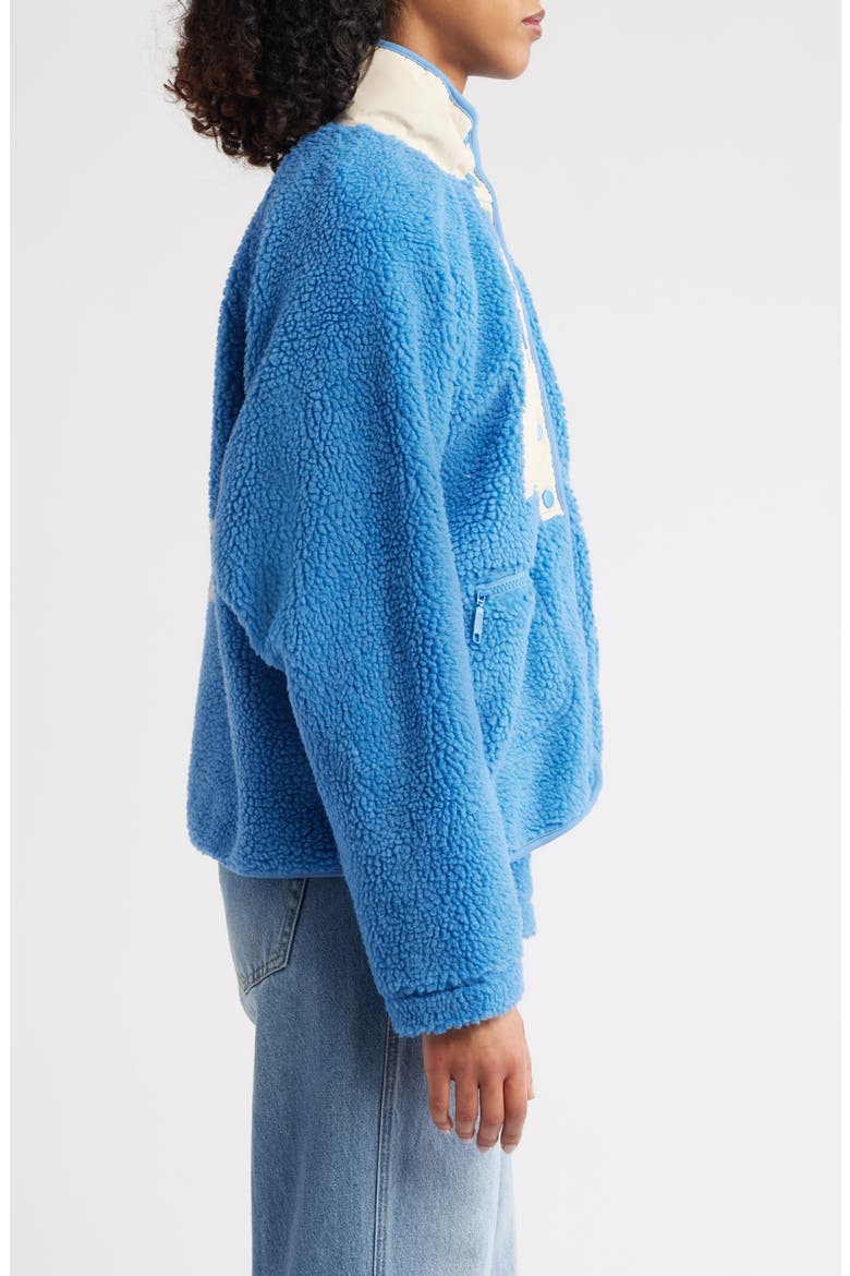 Denim Blue Fleece Quarter Snap Pullover, Alternate, color, DENIM BLUE