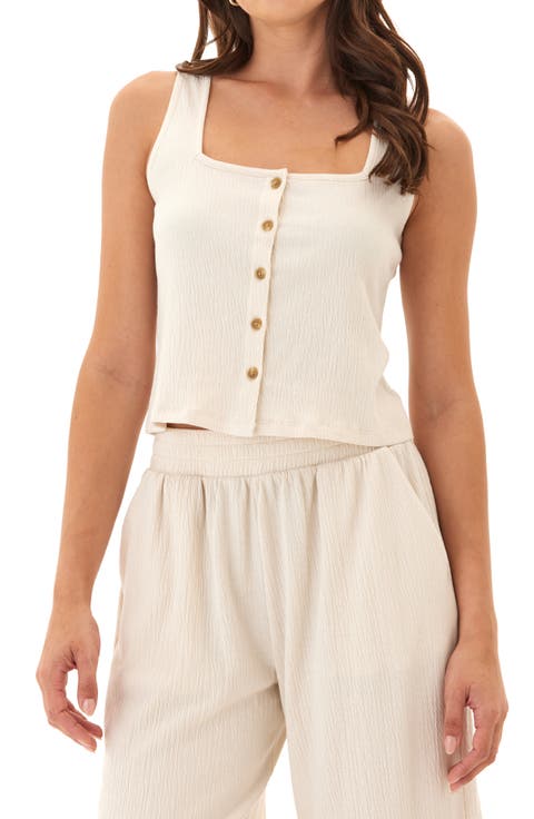 Jamila Front Button Sleeveless Top
