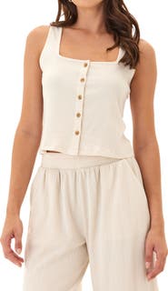 Threads 4 Thought Jamila Front Button Sleeveless Top