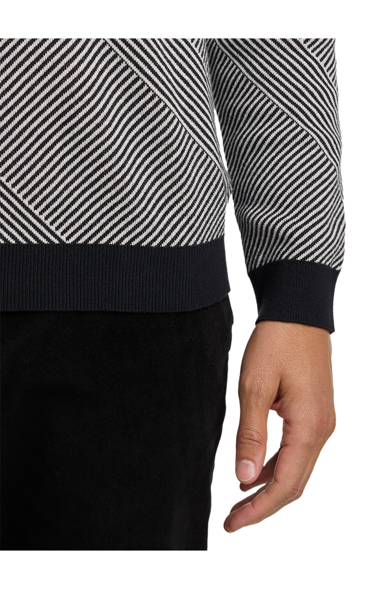 Paul Fredrick Cotton 4-button Mock Neck Sweater, Alternate, color, Black/Red