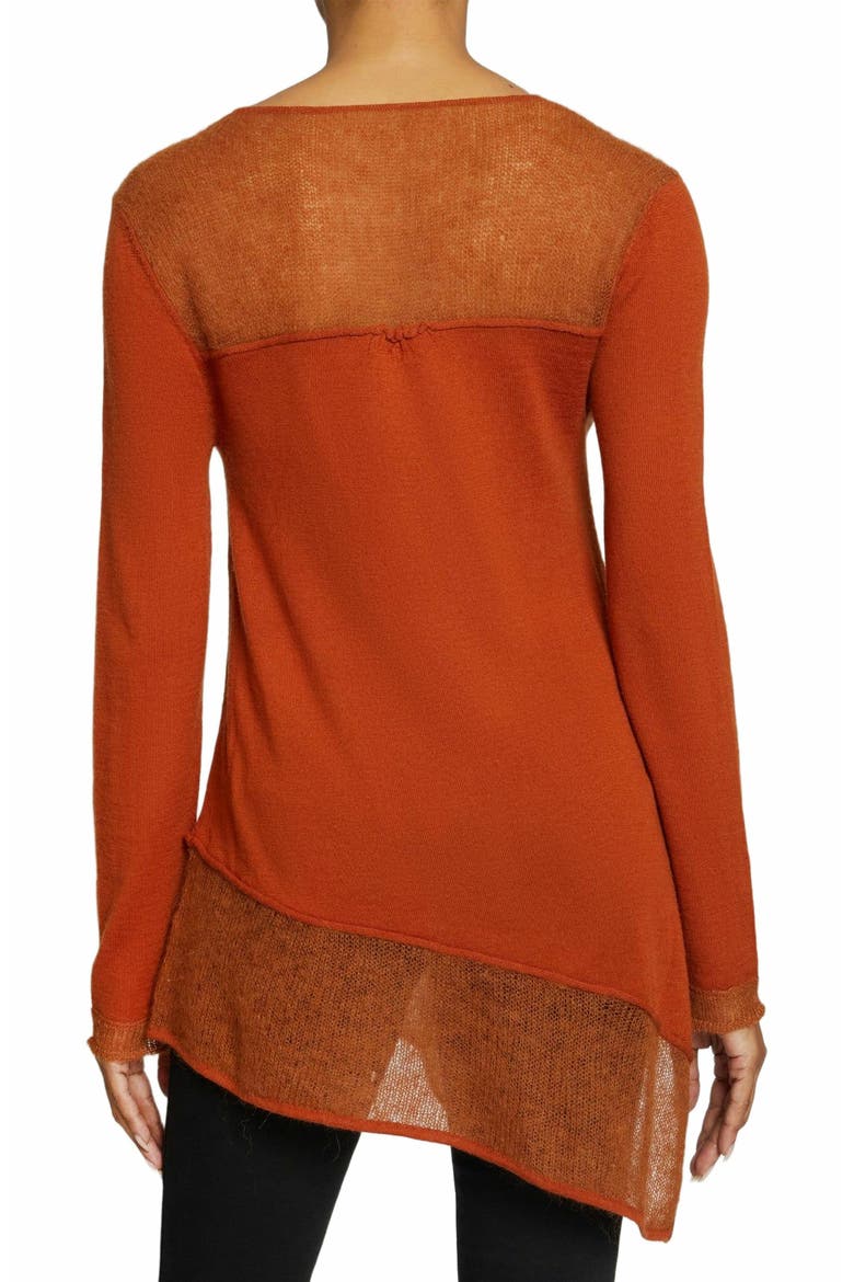 Wella Asymmetrical Knit Sweater In Merino Wool, Alternate, color, SEDONA ORANGE