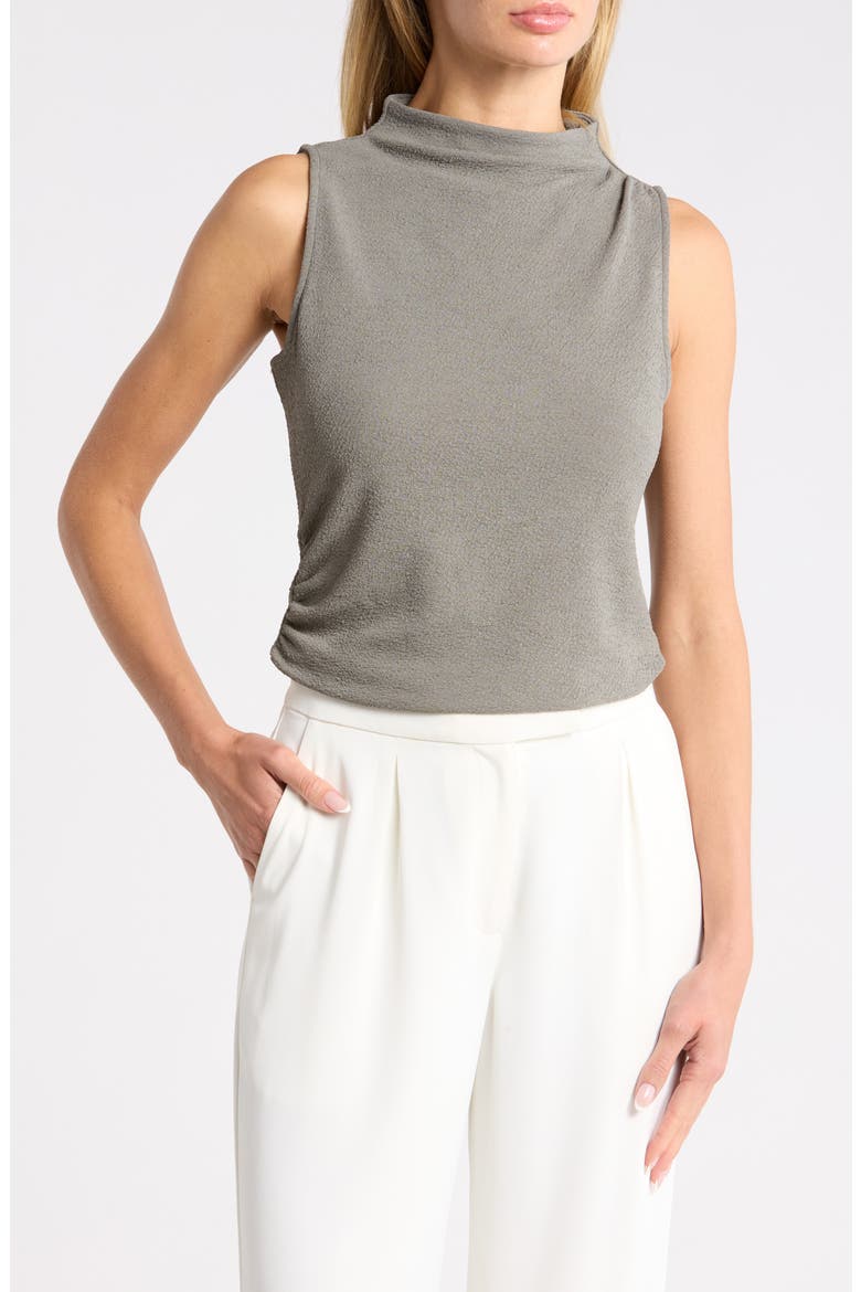 Textured Boat Neck Sleeveless Top, Main, color, BASIL
