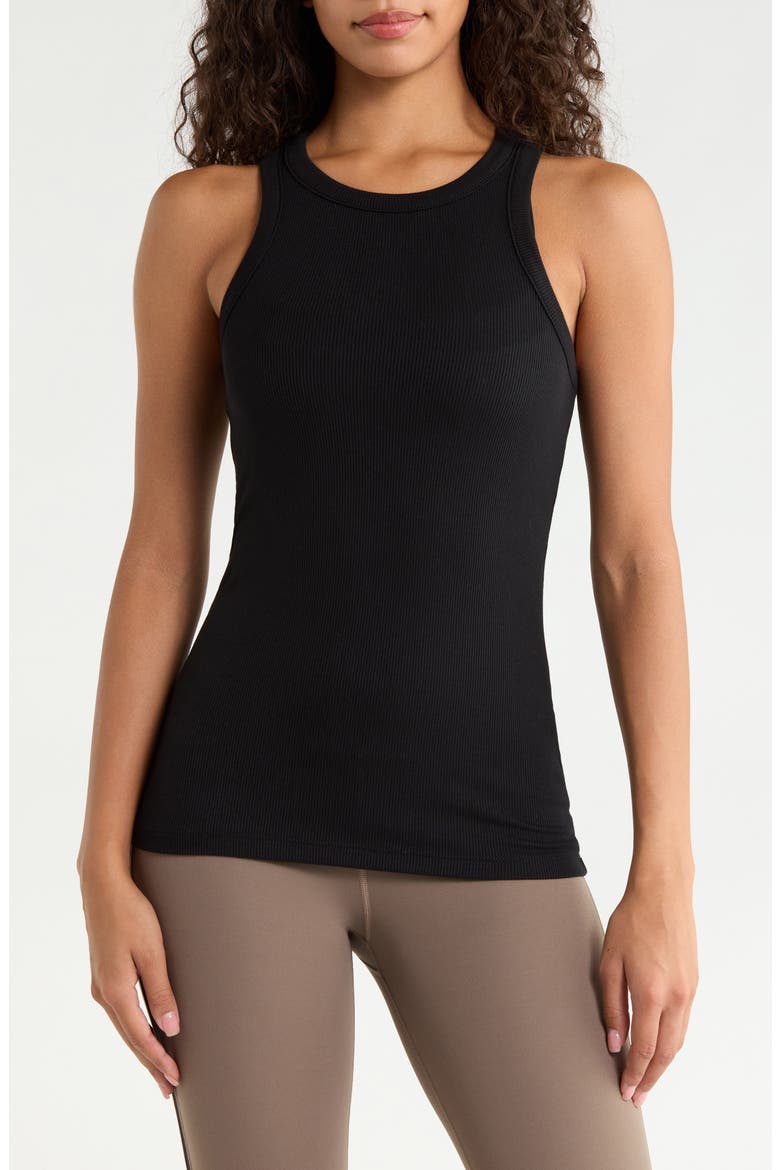 Kiki Rib Racerback Tank, Main, color, BLACK