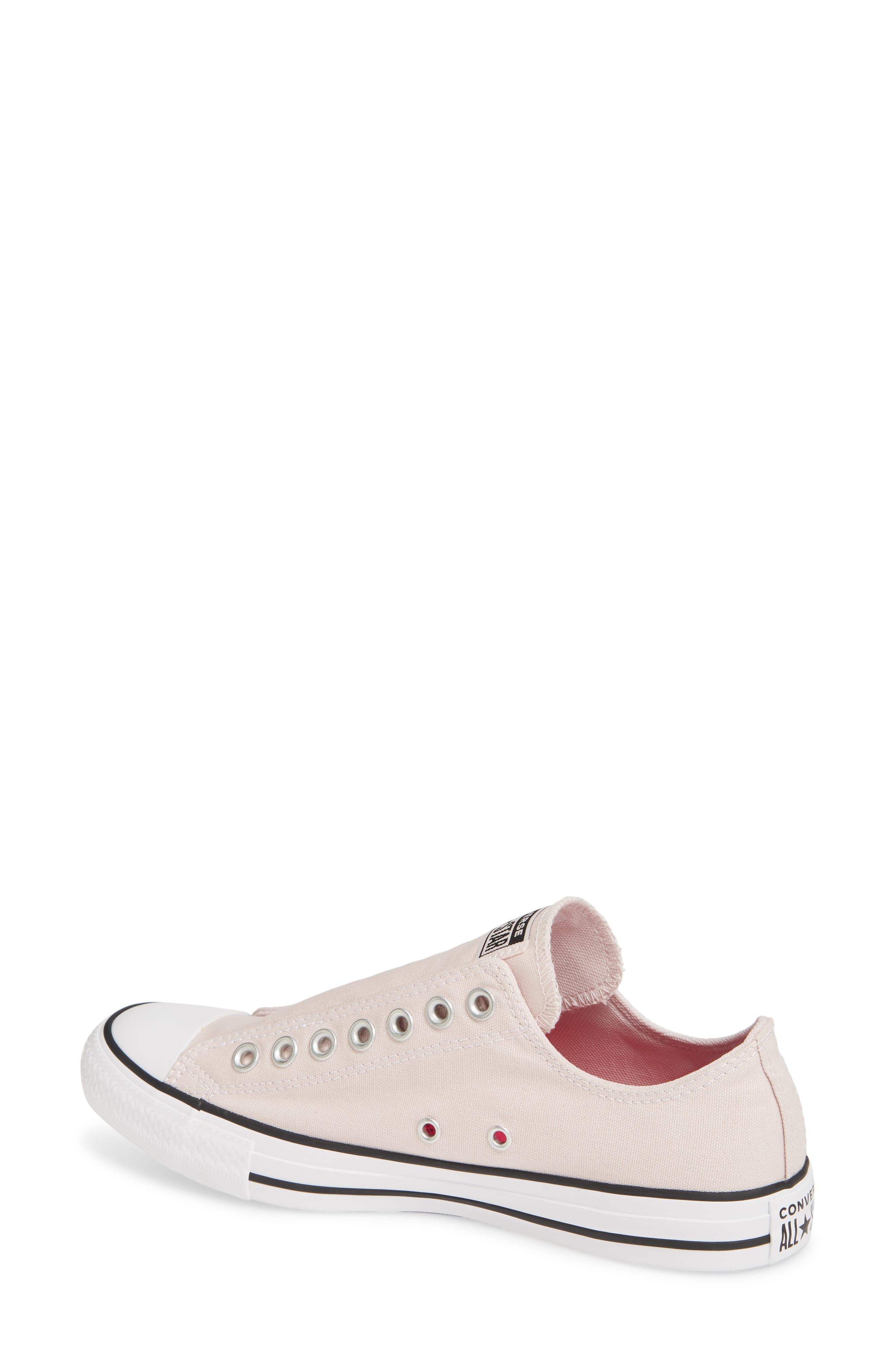 Chuck Taylor® All Star® Laceless Low Top Sneaker, Alternate, color, BARELY ROSE/ BLACK/ WHITE