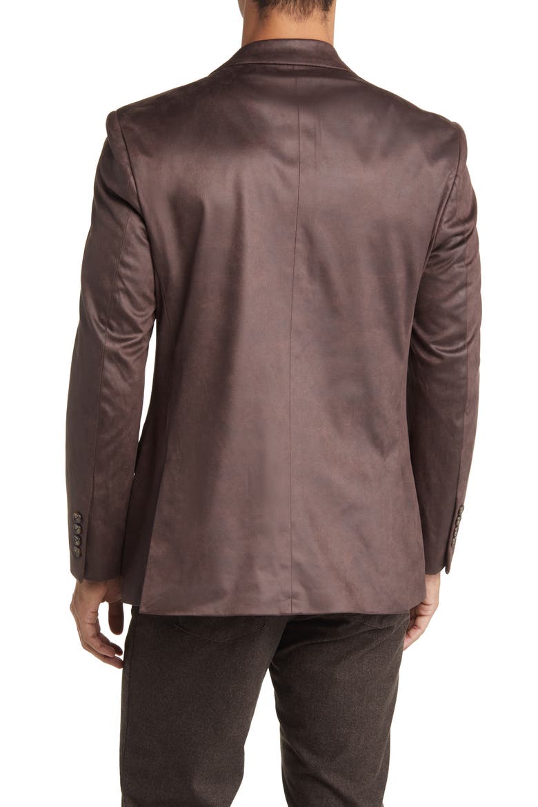 Norris Faux Suede Sport Coat, Alternate, color, TOBACCO
