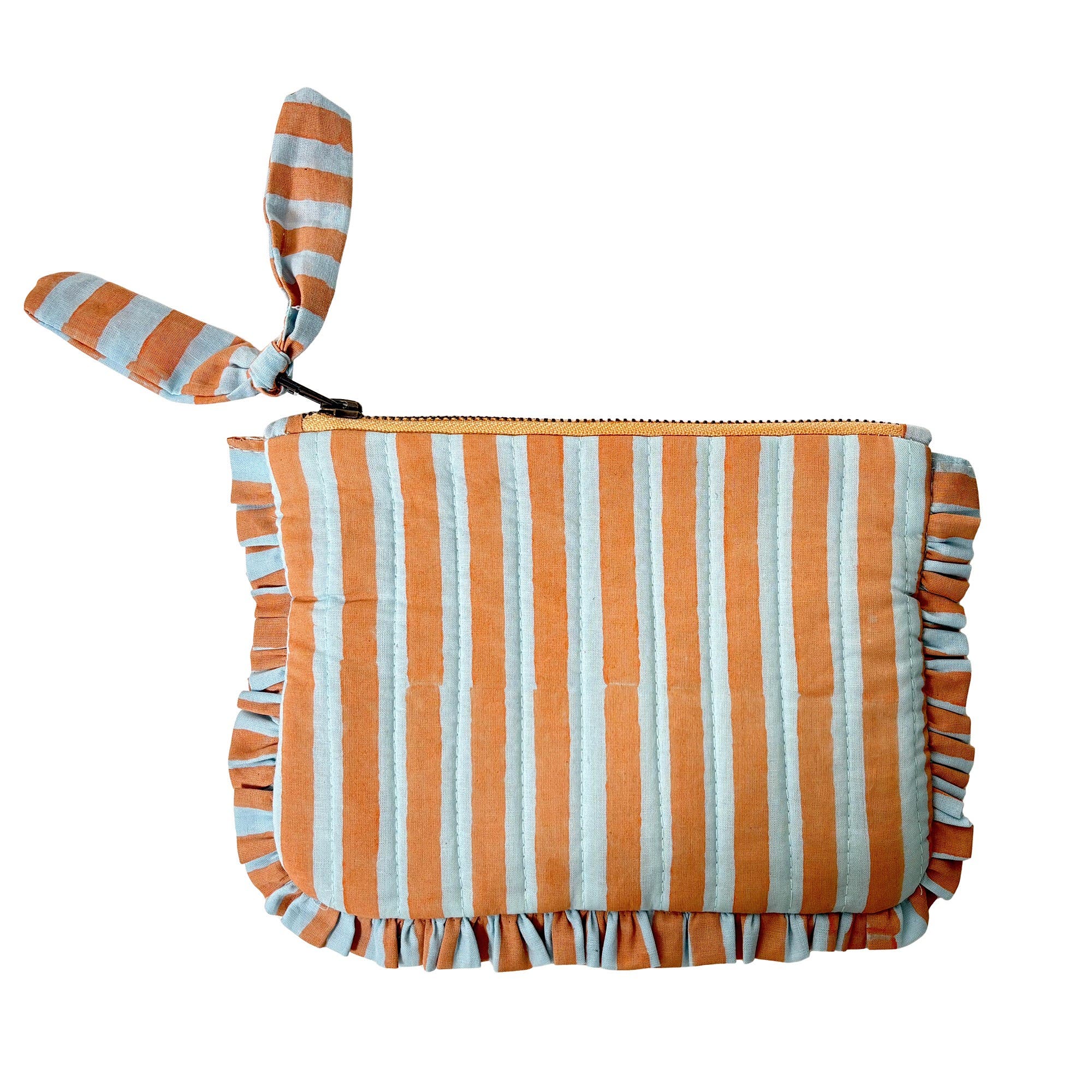 Rust Orange and Blue Stripes