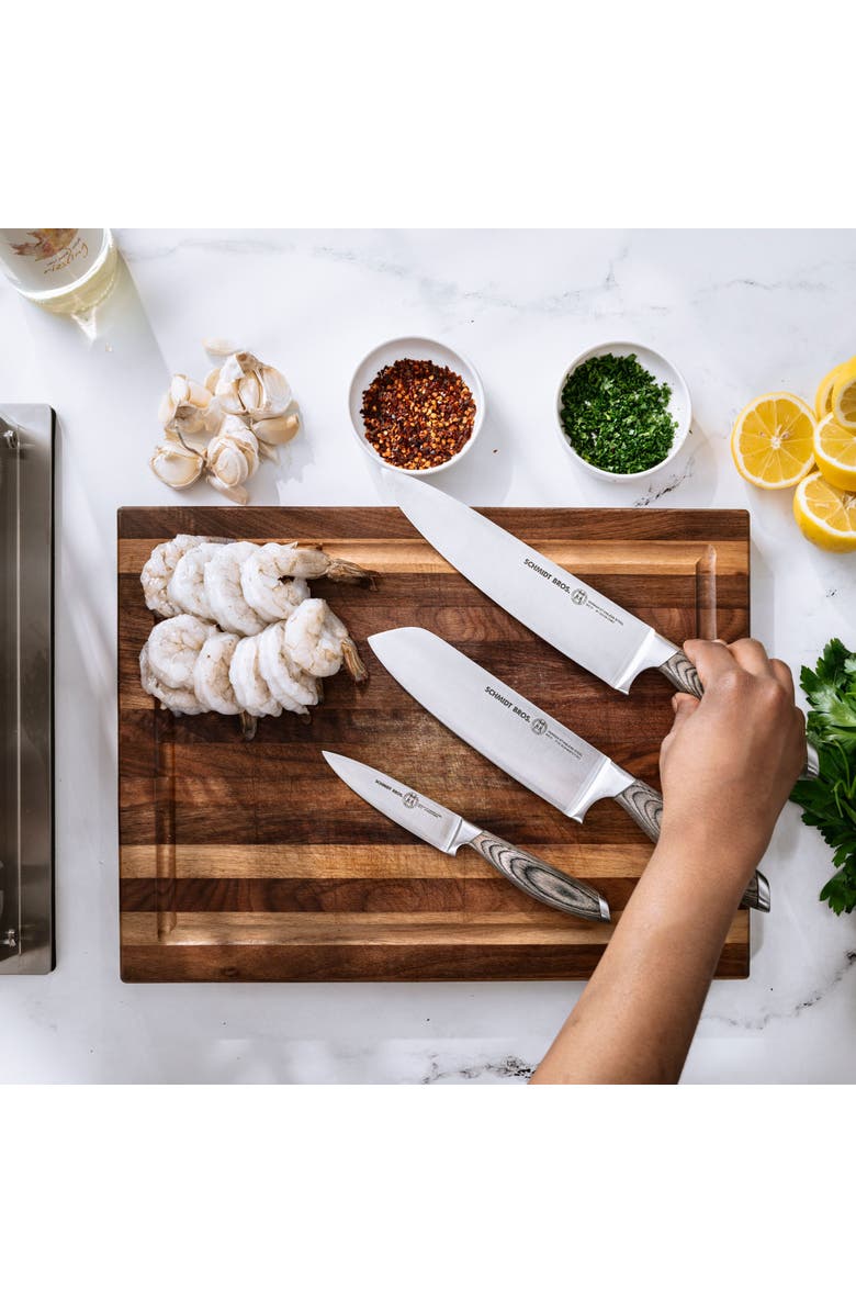 Schmidt Brothers Cutlery Bonded Ash 15-Piece Knife Block Set, Alternate, color, Grey